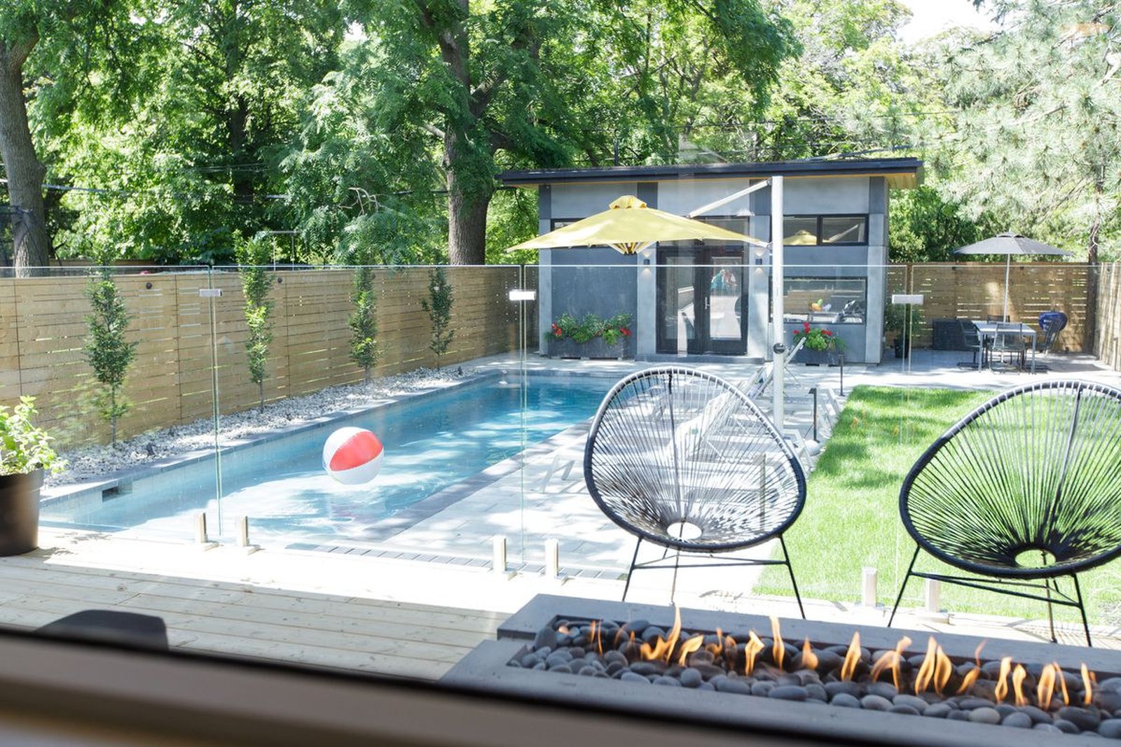 Finished pool and cabana terrace