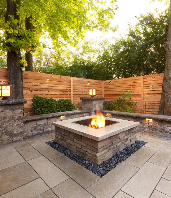 Fire Table & Cedar Wall